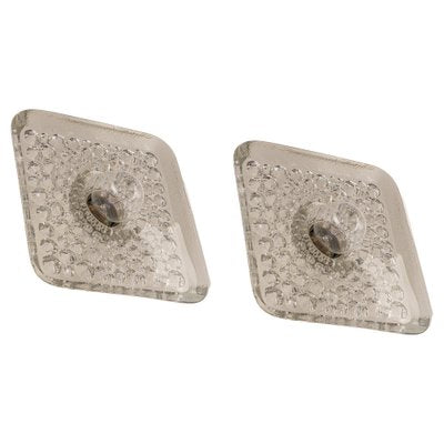 German Sputnik Wall Sconces in Crystal Glass from Peill & Putzler, Set of 2-UGR-1324647