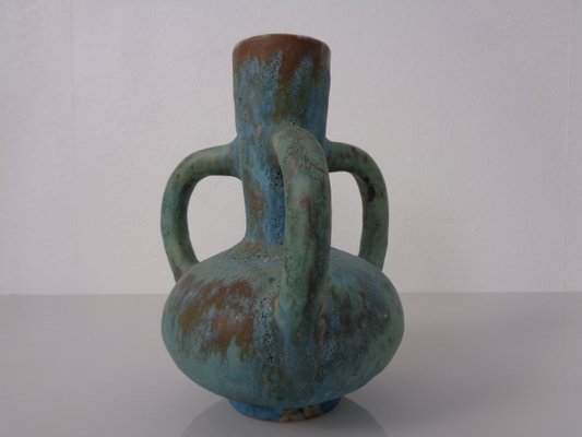 German Studio Ceramic Handle Vase by Lu & Gerd Grove, Lübeck, 1960s-RDW-2016670