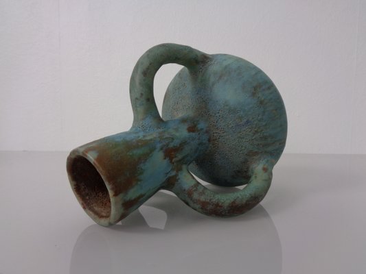 German Studio Ceramic Handle Vase by Lu & Gerd Grove, Lübeck, 1960s-RDW-2016670