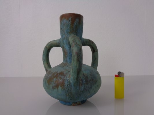 German Studio Ceramic Handle Vase by Lu & Gerd Grove, Lübeck, 1960s-RDW-2016670