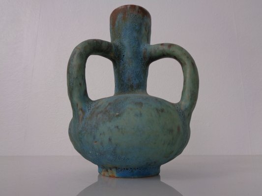 German Studio Ceramic Handle Vase by Lu & Gerd Grove, Lübeck, 1960s-RDW-2016670