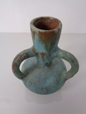 German Studio Ceramic Handle Vase by Lu & Gerd Grove, Lübeck, 1960s-RDW-2016670