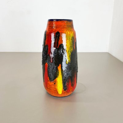 German Super Color Fat Lava Vase Scheurich, 1970s-QZ-1290491