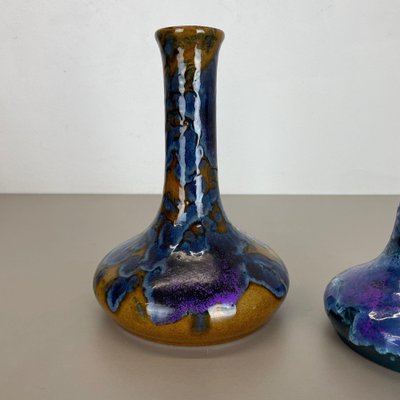 German Super Glaze Ceramic Studio Pottery Vase from Marei Ceramics, 1970s, Set of 2-QZ-1257936