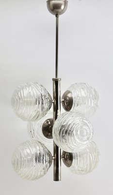 German Swirl Ball Pendant Stem Lamp with 6 Globular Lights from Fischer Leuchten-MJY-1150397