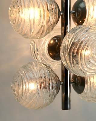 German Swirl Ball Pendant Stem Lamp with 6 Globular Lights from Fischer Leuchten-MJY-1150397