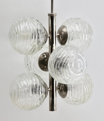 German Swirl Ball Pendant Stem Lamp with 6 Globular Lights from Fischer Leuchten-MJY-1150397