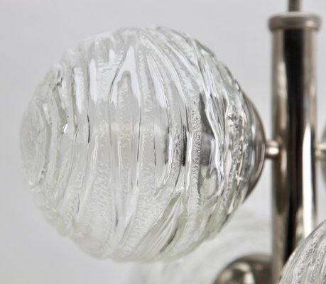 German Swirl Ball Pendant Stem Lamp with 6 Globular Lights from Fischer Leuchten-MJY-1150397