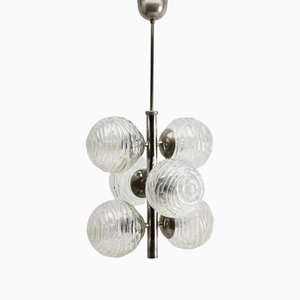 German Swirl Ball Pendant Stem Lamp with 6 Globular Lights from Fischer Leuchten-MJY-1150397