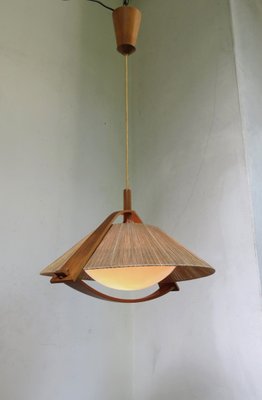 German Teak and Acrylic Glass Ceiling Lamp from Temde, 1960s-EY-653732