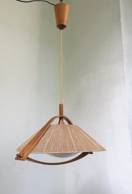 German Teak and Acrylic Glass Ceiling Lamp from Temde, 1960s-EY-653732