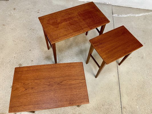 German Teak Nesting Tables, 1950s, Set of 3-JP-1334309