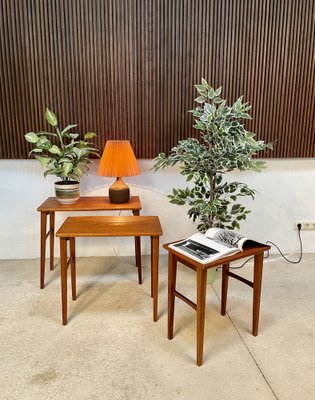 German Teak Nesting Tables, 1950s, Set of 3-JP-1334309