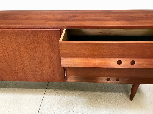 German Teak Sideboard with Brass Handles, 1950s-JP-698635