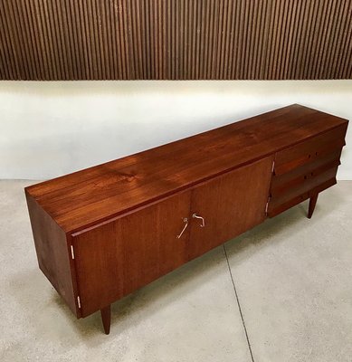 German Teak Sideboard with Brass Handles, 1950s-JP-698635