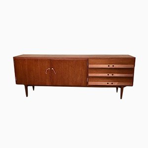 German Teak Sideboard with Brass Handles, 1950s-JP-698635