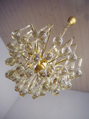 German Teardrop Chandelier in Murano Glass and Brass from Palwa, 1970s-DEK-932423