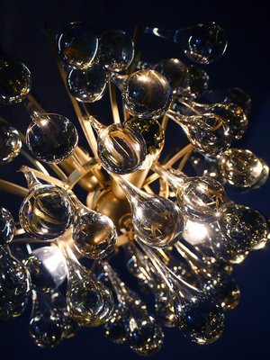 German Teardrop Chandelier in Murano Glass and Brass from Palwa, 1970s-DEK-932423