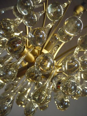 German Teardrop Chandelier in Murano Glass and Brass from Palwa, 1970s-DEK-932423