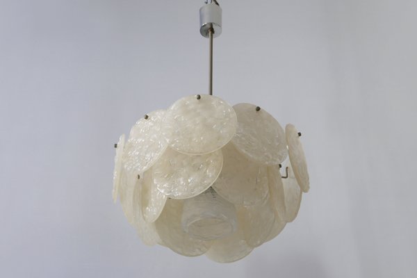 German Textured Acrylic Disc Ceiling Lamp, 1960s-WPT-575233