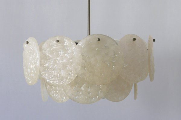 German Textured Acrylic Disc Ceiling Lamp, 1960s-WPT-575233