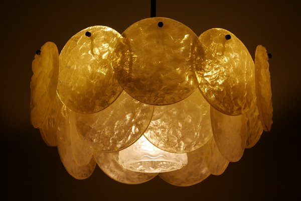 German Textured Acrylic Disc Ceiling Lamp, 1960s-WPT-575233