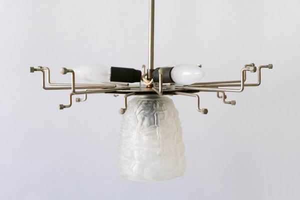 German Textured Acrylic Disc Ceiling Lamp, 1960s-WPT-575233