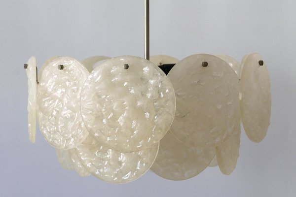 German Textured Acrylic Disc Ceiling Lamp, 1960s-WPT-575233