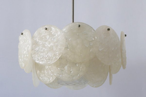 German Textured Acrylic Disc Ceiling Lamp, 1960s-WPT-575233