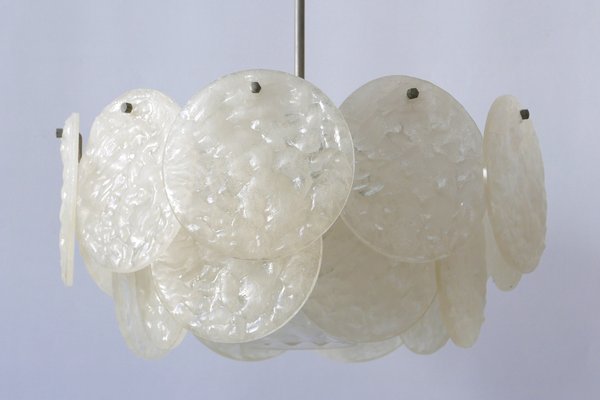 German Textured Acrylic Disc Ceiling Lamp, 1960s-WPT-575233