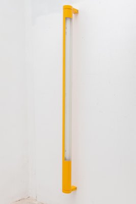 German Tube Wall Lamp in Yellow Metal and Fluorescent by Anders Pehrson, 1970s-KL-1293741