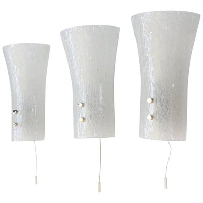 German Wall Sconces in Murano Glass & Nickel, 1960s, Set of 3-DEK-932509