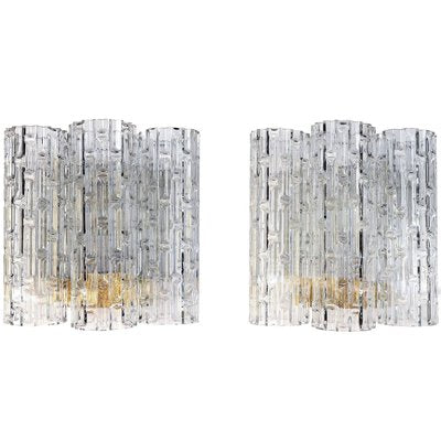 German Wall Sconces with Murano Glass Tubes from Doria, 1960s, Set of 2-DEK-932498