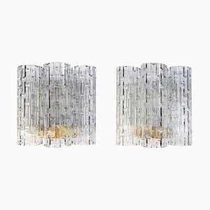 German Wall Sconces with Murano Glass Tubes from Doria, 1960s, Set of 2-DEK-932498