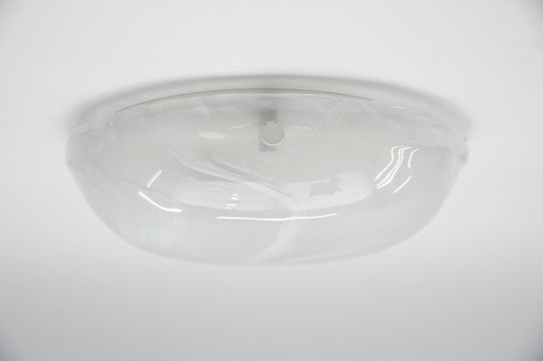 German White and Gold Murano Glass Flush Mount from Hillebrand Lighting, 1960s-KQB-1737095