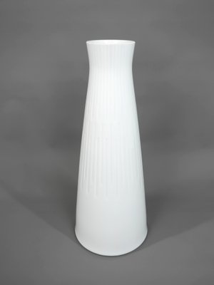 German White OP Art Floor Vase from Scherzer Bavaria, 1960s-JV-1256466