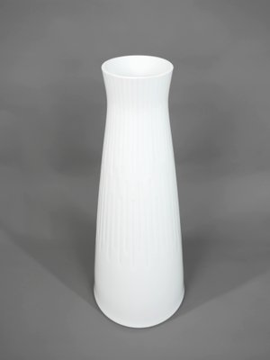 German White OP Art Floor Vase from Scherzer Bavaria, 1960s-JV-1256466