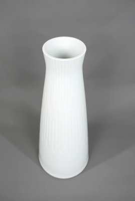 German White OP Art Floor Vase from Scherzer Bavaria, 1960s-JV-1256466