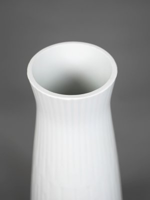 German White OP Art Floor Vase from Scherzer Bavaria, 1960s-JV-1256466