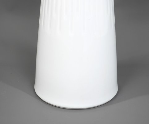 German White OP Art Floor Vase from Scherzer Bavaria, 1960s-JV-1256466