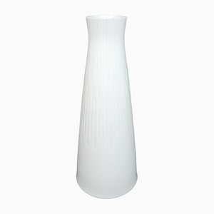 German White OP Art Floor Vase from Scherzer Bavaria, 1960s-JV-1256466