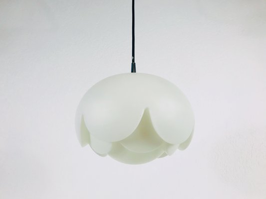 German White Opaline Glass Ceiling Lamp from Peill and Putzler, 1970s-PUK-555371