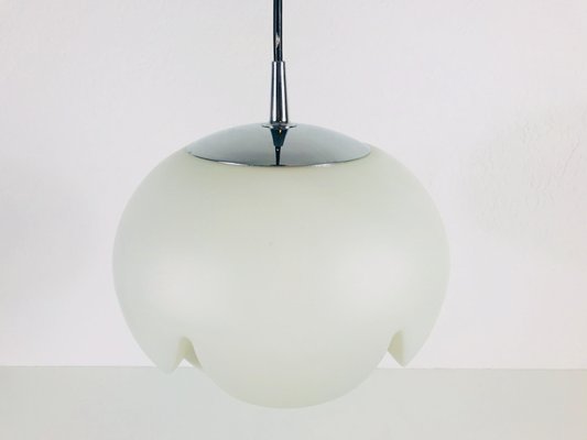 German White Opaline Glass Ceiling Lamp from Peill and Putzler, 1970s-PUK-555371