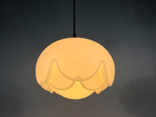 German White Opaline Glass Ceiling Lamp from Peill and Putzler, 1970s-PUK-555371