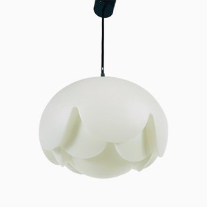 German White Opaline Glass Ceiling Lamp from Peill and Putzler, 1970s-PUK-555371