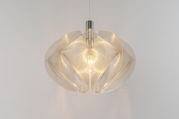 German Wire Pendant Lamp by Paul Secon for Sompex Clear, 1970s-UGR-1310692