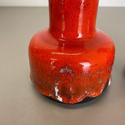 German Yellow-Red Fat Lava Pottery Vases from Jasba, 1970s, Set of 2-QZ-1161695