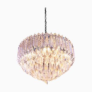 Germany Palwa Chandelier in Crystal Prism & Gilt Brass, 1960s-DEK-932415