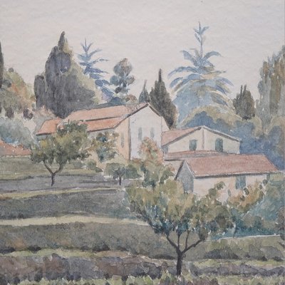 Giacomo Maganzini, Liguria, 1970s, Watercolor-EZ-2022860