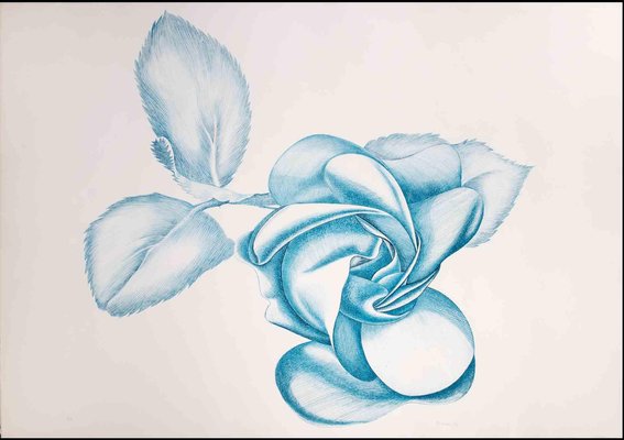 Giacomo Porzano, Blue Rose, Etching, 1972-ZCI-1759286